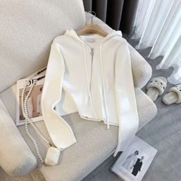 High-End-Damenpullover Herbst Winter Winter Reißverschluss Kapuze-Pullover loser langärmeliger Strick-Designer Hoodie Women Casual Strick-Strickjacke Mantel