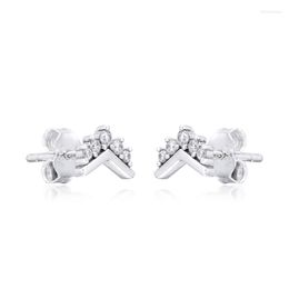 Stud Earrings Fashion Female Tiara Wishbone Sterling Silver Jewelry For Woman Party Making