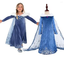 Theme Costume Girl Halloween Ice Cosplay Children's Dress Long Sleeve Cloak Princess Christmas