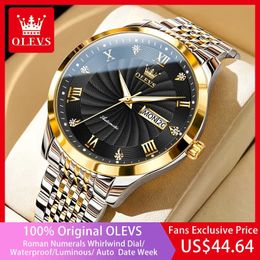 Other Watches OLEVS Watch for Men 100% Original Automatic Mechanical Man Watches Steel Strap Waterproof Wristwatches Men's Luxury Brand Watch 230928