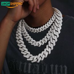 brand fashion woman Dropshipping High Quality 16mm 20mm 27mm 925 Sterling Silver Hand Set Vvs Moissanite Diamond Iced Out Cuban Link Chain Necklace