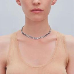 Justine clenqet new fashion personality Necklace Design European and American hip hop street wear diamond necklace2470