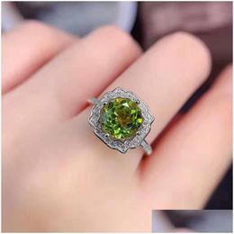 Rings Unique Design Ladies Eternal Ring Inlay Green Round Zircon Exquisite Women Engagement Banquer Birthday Jewellry Drop Delivery J Dhoxa