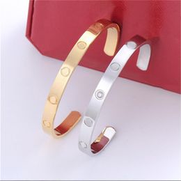 mens designer bracelets silver bracelet gold bangles for girls high end brand jewelry designer opening love cuff couple stainless 296A
