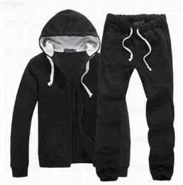 New Men polo Tracksuit Winter Hood Jacket+Pants Sweatshirts 2 Piece Set Hoodies Sporting Suit Sports Coat Sportswear Advanced Design 885ess