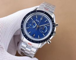 Sports Fashion Men's Watch 44mm 904L Quartz Battery Comfortable to Wear High Quality Blue Dial