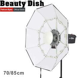 Flash Heads Falcon Eyes Foldable Beauty Dish Softbox 70cm 85cm radar radome with Bowens Mount for Studio Strobe Light YQ231005