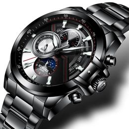 Men Watches BINGER Watch Moon Phase Luminous Male Waterproof Mechanical Wristwatches B1189-5284p