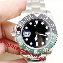 Designer men's Watches Left Hand 40mm GMT Wristwatches automatic mechanical ceramic coke bezel stainless steel strap with fol2070