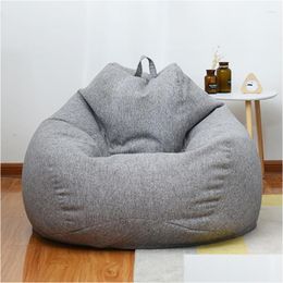 Chair Covers Ers Lazy Sofa Er Bean Bag Lounger Seat Living Room Furniture Without Filler Beag Bed Pouffe Puff Couch Tatami Drop Delivery Dhhu5