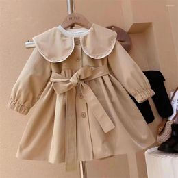 Coat Kids Girls Fashion Doll Collar Windbreaker 2023 Spring And Autumn Korean Version Baby Tunic Jacket Girl Clothes
