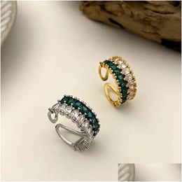 Cluster Rings Finger Ring Engagement Adjustable Girls Zircon Korean Style Open Fashion Jewellery Drop Delivery Dhvn5