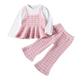 Clothing Sets Toddler Girls Long Sleeve Striped Prints T Shirt Pullover Tops Bell Bottoms Pants Outfits Outfit 5t Baby Pant Pack