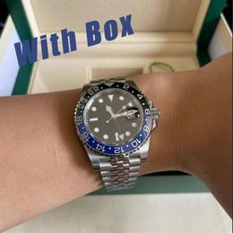 Mens Watch Automatic Mechanical 40mm 904L Steel 126710 Blue Black Alloy Bezel GMT Calendar Sapphire Glass Super Watchet luxe gift318q