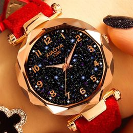 Fashion Women Watches 2021 Sell Star Sky Dial Clock Luxury Rose Gold Women's Bracelet Quartz Wrist Drop Wristwatches234f