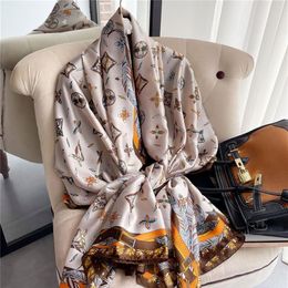 Trendy Letter Jacquard Long scarf Double Side Color Scarves Designer Women Cashmere Wrap Large Size 180 90CM201I