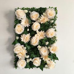 Decorative Flowers 40x60cm Artificial Flower Panels Birthday Decoration Silk Rose Wall Hydrangea Wedding Christmas Decor