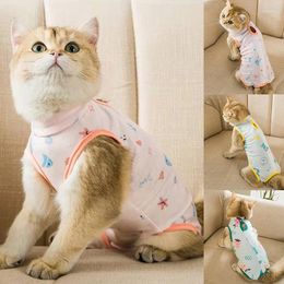 Dog Apparel Printed Cat Weaning Sterilisation Suit Small Cats Jumpsuit Anti-lick Recovery Clothing After Cute Pet Care Clothes