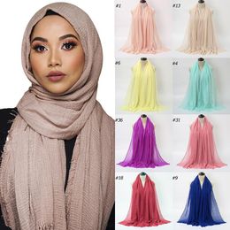 Ethnic Clothing 90 180cm Muslim Hijab Scarf Long Turban Women Solid Colour Head Wraps Scarves Ladies Foulard Femme Musulman