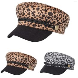 Berets Plus Warm Visor Print Leopard Winter Beret Ladies Casual Velvet Baseball Caps 2023 Elegant Women Fashion Autumn