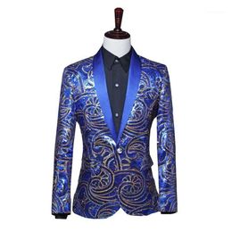 Men's Suits & Blazers Fancy Sequin Shawl Lapel Men Suit Blazer Stage Performance Coat Singer Annual Costume Jacket Blazer1204h