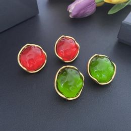 Backs Earrings Europe And The United States Fashion Autumn Winter Retro Simple Atmosphere Jelly Irregular Round Ear Clip