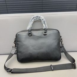 Briefcase Cowhide Men's Handbag Laptop Bag Light Luxury Business Briefcase Shoulder Crossbody Work Bag Women's Messenger Bag Travel Bag Attache case document case