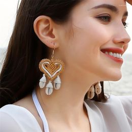 Dangle Earrings Creative Korean Style Fashion Handmade Heart-shaped Natural Shell Drop For Women 2023 Boho Geometric Jewellery Gifts