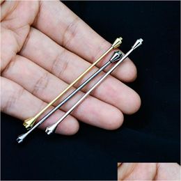 Pins Brooches Obn Copper Metal Shirt Collar Bar Pin Cone Needle Shaped Classic Tie Clasp Casual Business Mens Jewelry Drop Delivery Dhdtx