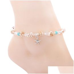 Anklets Anklet Fashion Female Starfish Shell Beach Conch Hawaiian Romantic Bracelet Drop Delivery Jewelry Dhgarden Dhzjx