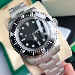 drop-44MM Men Automatic high quality Watch Silver Strap Black Stainless Mens Mechanical Wristwatch montre de luxe 5ATM wat289M
