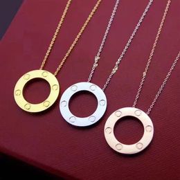 50%off full cz stainless steel love necklaces pendants fashion choker necklace Lover neckalce Jewellery gift with velvet bag269z