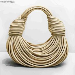 Knotted Double Knot Bags Designer Bag 2023 Botteega Handbag Pure Venata Hand Rope Woven Women's Calf Le I9J6