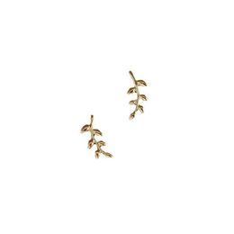 Stud Sier European Style Gold Earrings For Women Simple Olive Branch Leaf Earring Sweet Cute Student Jewelry Drop Delivery Dh3Gf