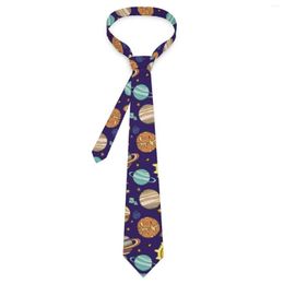 Bow Ties Cartoon Sun Tie Solar System Print Daily Wear Party Neck Men Classic Elegant Necktie Accessories Quality Pattern Collar