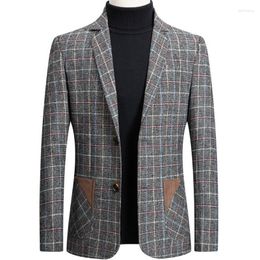 Men's Suits Spring Blazer Men Business Casual Plaid Suit Jackets Slim Fit Trend Jacket Male Outerwear Terno Masculino