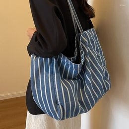 Evening Bags Nylon Big Fabric Crossbody For Women 2023 Trend Stripe Fashion Tote Bag Female Shoulder Handbags