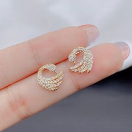 Dangle Earrings S925 Silver Needle Hollow Love Small Rhinestone Womens Korean Simple Fashion gift YY