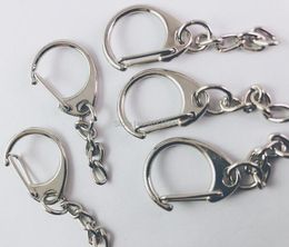 Keychains 50pcs/lot Silver Colour Durable Alloy Keychain Split Ring High Quality Key Chains DIY Making Accessories