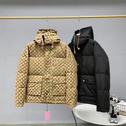 2023 Mens jacket hooded Autumn & Winter down parkas letter With zipper Windbreaker Outdoors Sports Khaki black joint Designer Coat321z