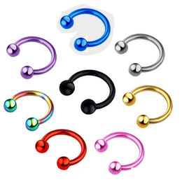 Nose Rings Studs 1Pcs D Fake Nose Ring Hoop Septum Rings Fashion Horseshoe Stainless Steel Piercing Jewellery Drop Delivery Dh8Do