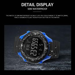 luxury Watch for Men 5Bar Waterproof SMAEL Watch S Shock Resist Cool Big Men Watches Sport Military 1342 LED Digital Wrsitwatches 281d