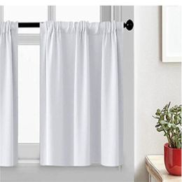 Curtain 2 Pcs White Short Window 29x36 Inch High Warp Density Cafe Curtains Practical Small Bedroom