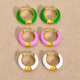 Hoop Earrings JHSL Hiphop Small For Women Green White Purple Stainless Steel Unique Design Fashion Jewellery Arrival 2023