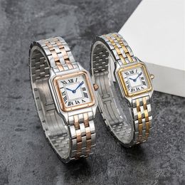 Fashion couple watches are made of high quality imported stainless steel quartz ladies elegant noble diamond table 50 meters water2619