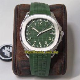ZF Top version Aquanaut 5168G-010 Green Dial Cal 324 SC Automatic Mechanical 5168 Mens Watch Sapphire Steel Case Rubber Luxury Spo335v