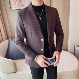 Men's Suits Classic Solid Colour Suit Jacket For Men Slim Fit Casual Business Blazer Masculino Fashion Wedding Groom Formal Coat Clothing