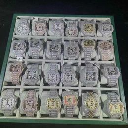 Wristwatches D55 Luxury mens watch 4130 movement watch for men 3255 montre de luxe Mosang stone iced VVS1 GIA watch Diamond watchs302h