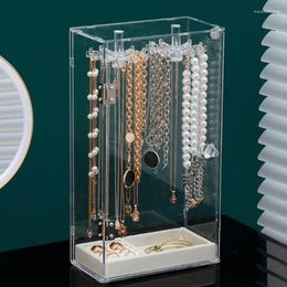 Jewellery Pouches Clear Display Stand Rotating Necklace Bracelet Holder Dustproof Storage Rack Show Bracket Dropship