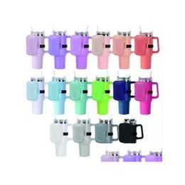 Drinkware Handle Wholesale 20Colors Water Bottle Pouch Neoprene 40Oz Ice Ba Cup Coin Purse 30Oz Small Pack Card Easy To Carry Out Set Dhjag